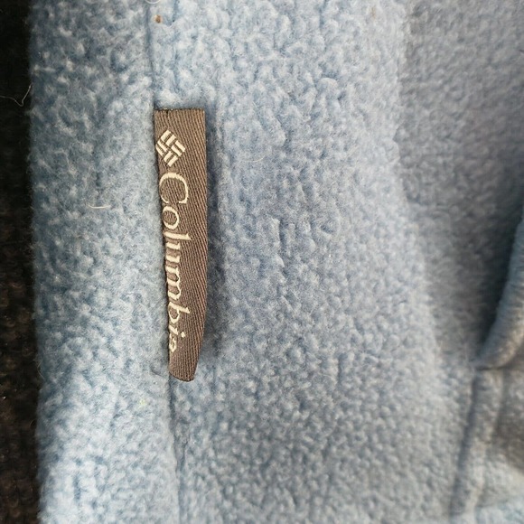 Columbia Interchange Women's Fleece Jacket Blue Medium Logo Front Zip - Picture 13 of 16